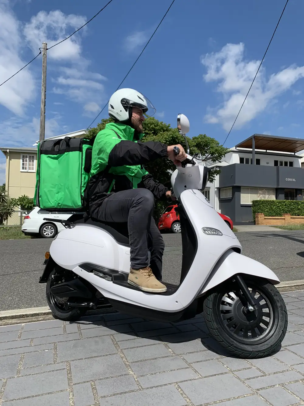 Delivery rider on a scooter in Brisbane